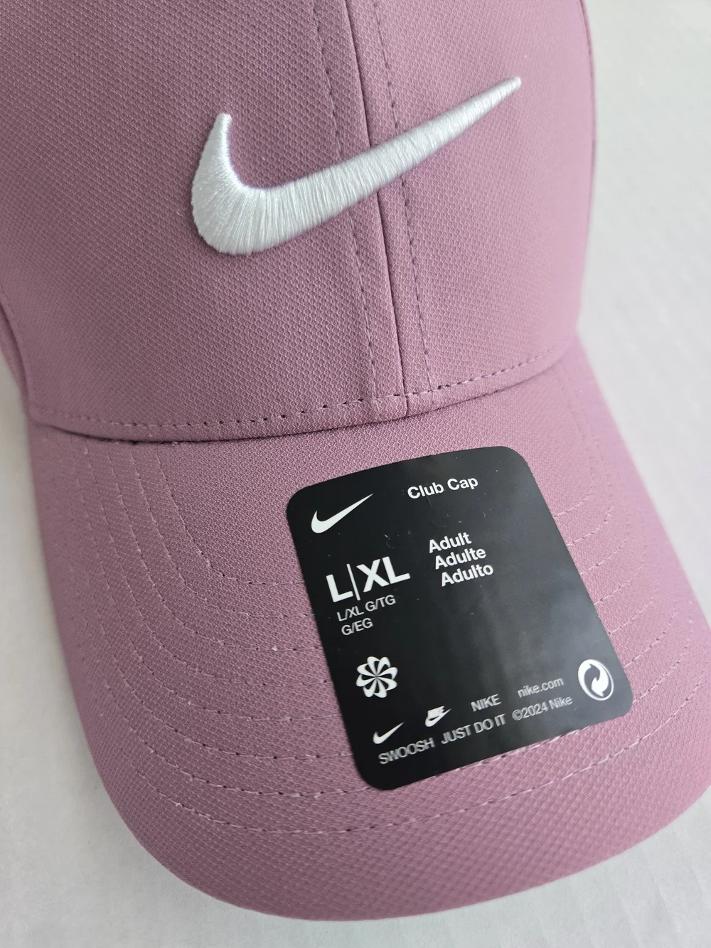 Nike Pink Drifit White Swoosh Club Cap - Adult Size L / XL - NEW